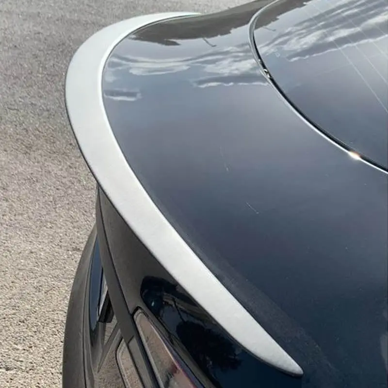 Real Molded Matte Carbon Fiber Plaid Style Spoiler For Tesla Model S 2022-2026 1