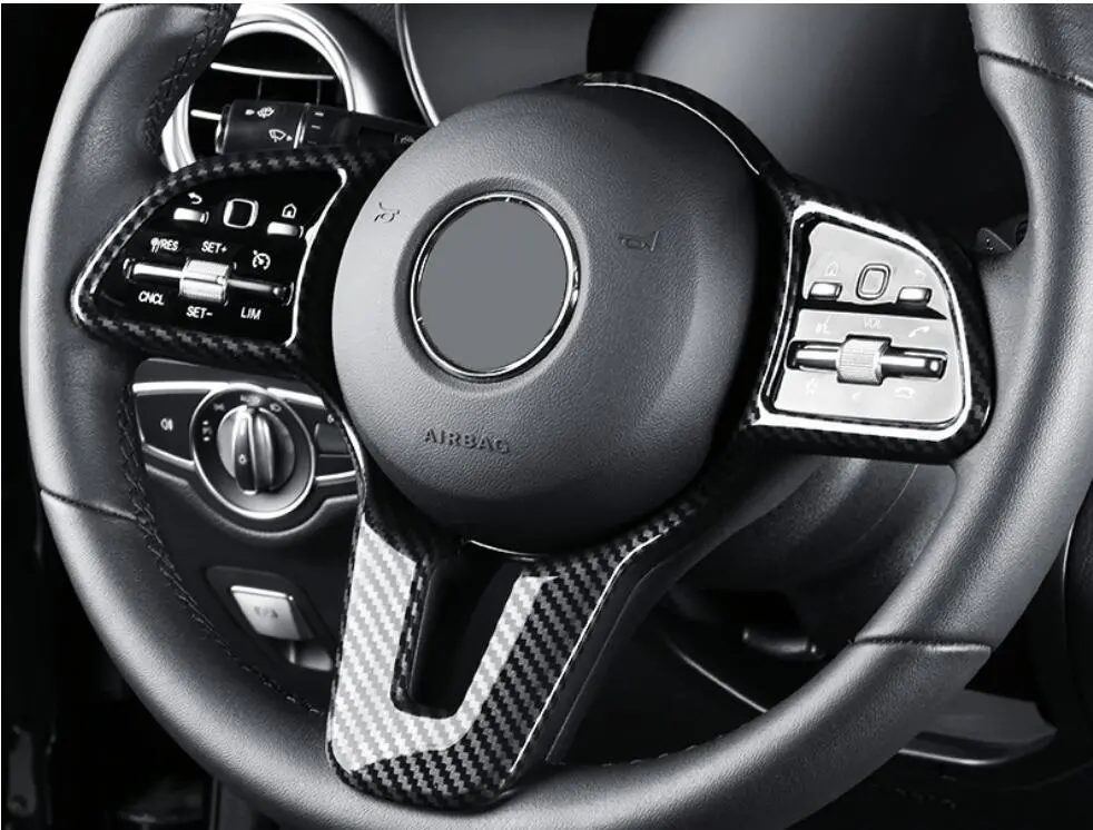 Carbon Fiber Effect Steering Wheel Overlay Cover For Mercedes-Benz Eqc 1