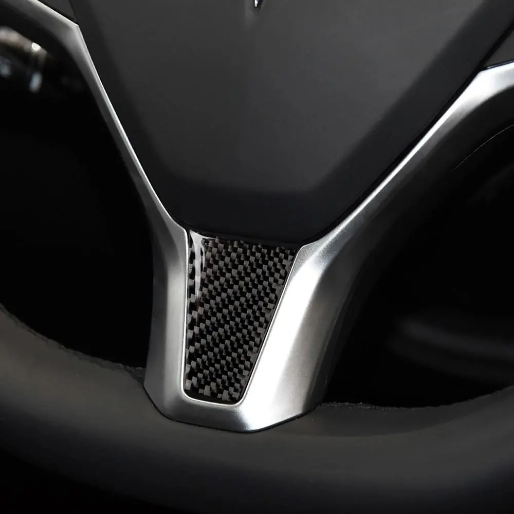 Carbon Fiber Effect Steering Wheel Trim For Tesla Model S 2012-2020 1