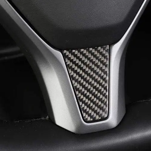 Real Molded Gloss Carbon Fiber Steering Wheel Small Trapezoid For Tesla Model X 2015-2021 1