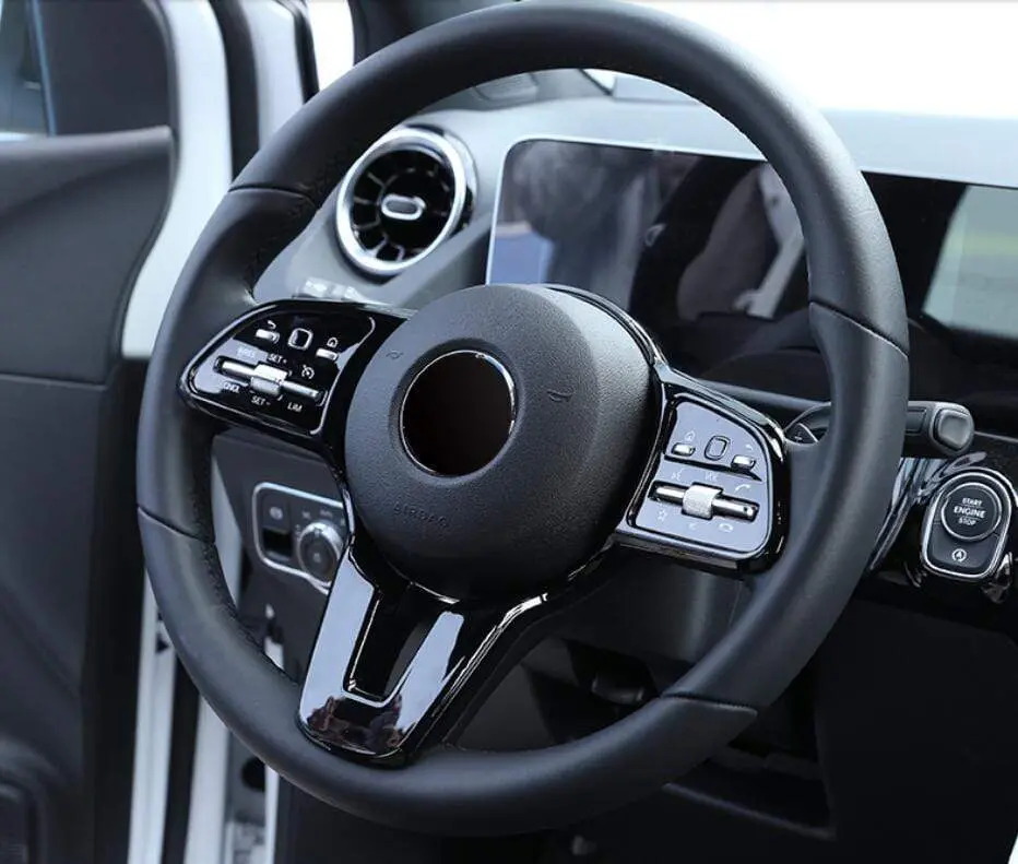 Gloss Black Steering Wheel Overlay Cover For Mercedes-Benz Eqc 1