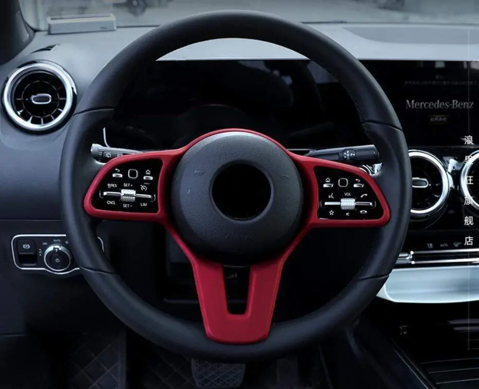 Gloss Red Steering Wheel Overlay Cover For Mercedes-Benz Eqc 1