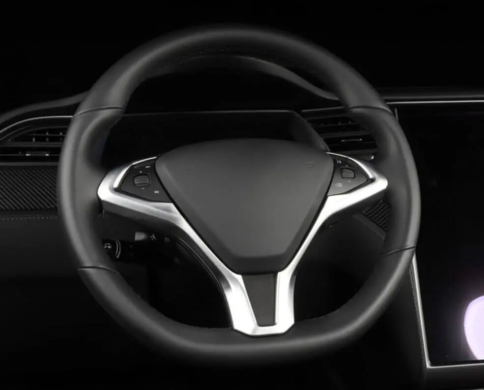 Matte Silver Steering Wheel Fascia For Tesla Model X 2015-2021 1