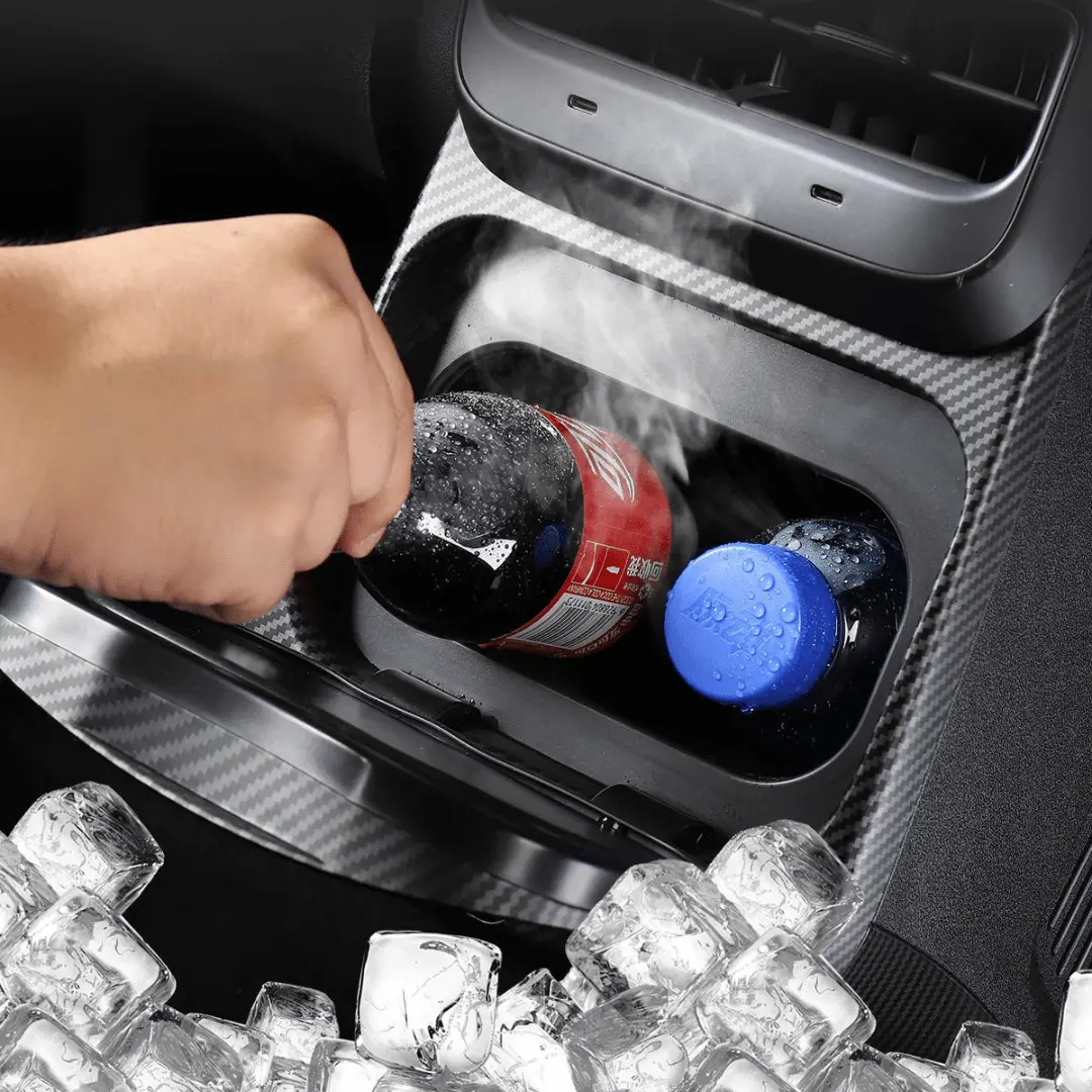 Retrofit Rear Refrigeration Unit In Carbon Fiber Style For Tesla Model Y 2020-2026 1