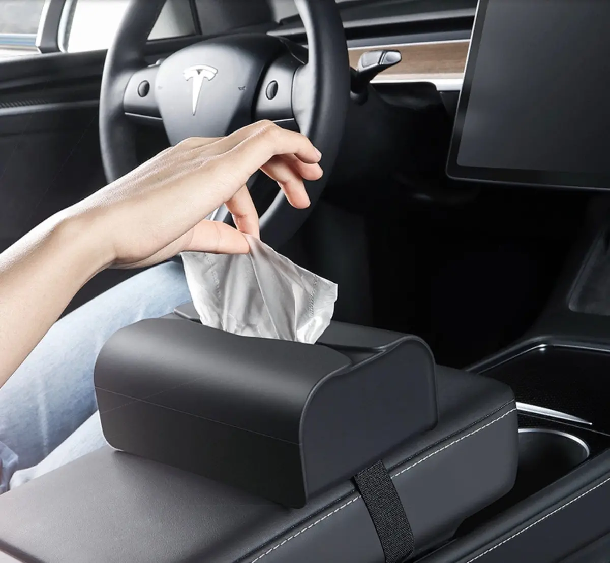 Silicone Tissue Box Holder And Dispenser For All Teslas 1