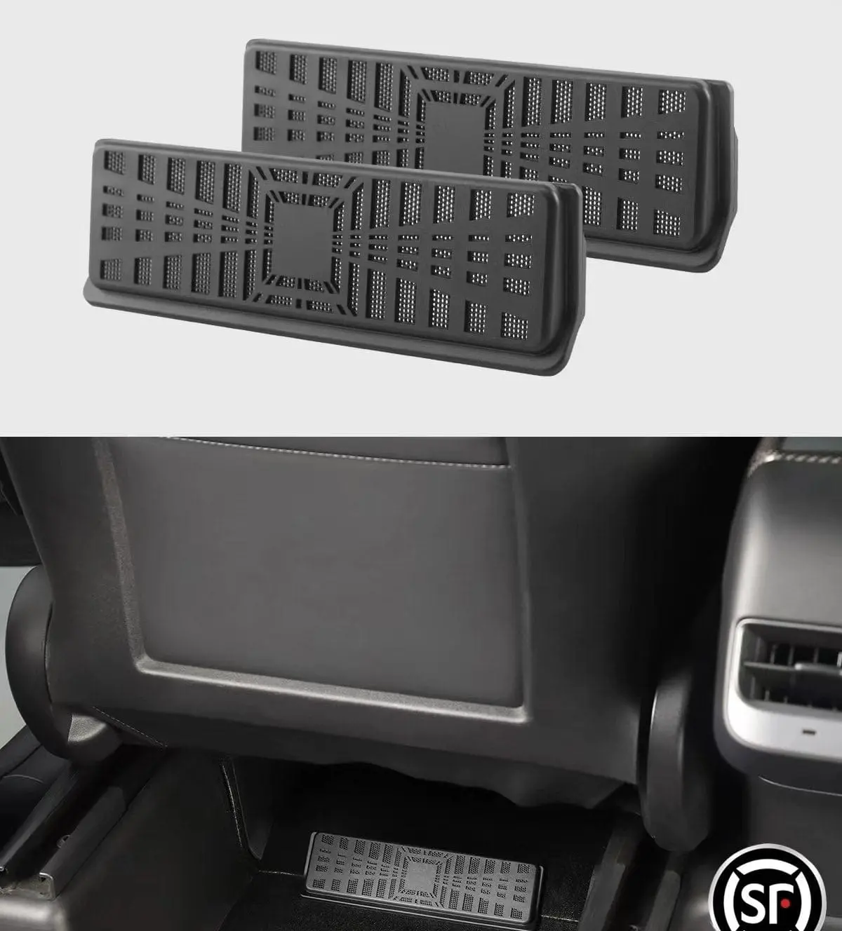 Backseat Plaid Design Floor Air Vent Covers For Tesla Model Y 2020-2026 1