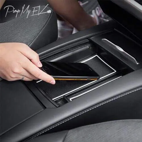 Qi Wireless Car Charger  Storage Caddy For Tesla Model S 2014-2020 1