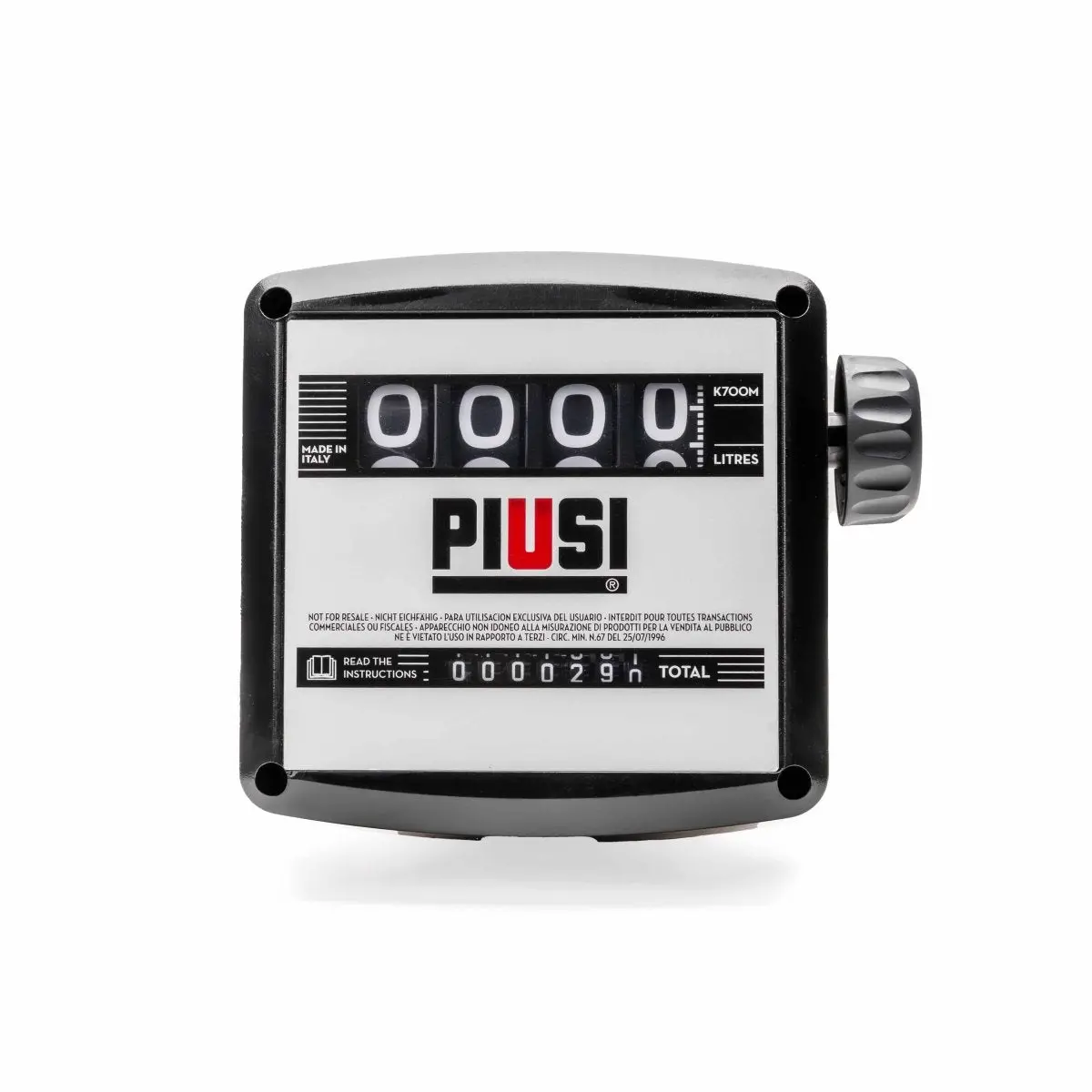 Piusi K700 Meter Mechanical 40Mm Ff 20-220Lpm Litre Display 1