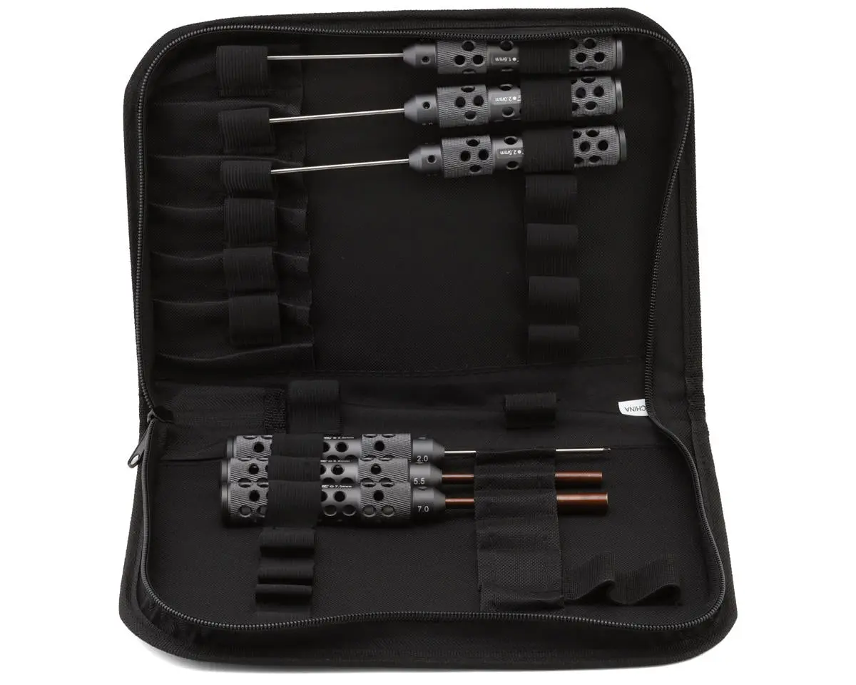 Protek Rc 6-Piece Metric Hex & Nut Driver "Trutorque" 1/10 Surface Tool Set W/Carrying Case 1