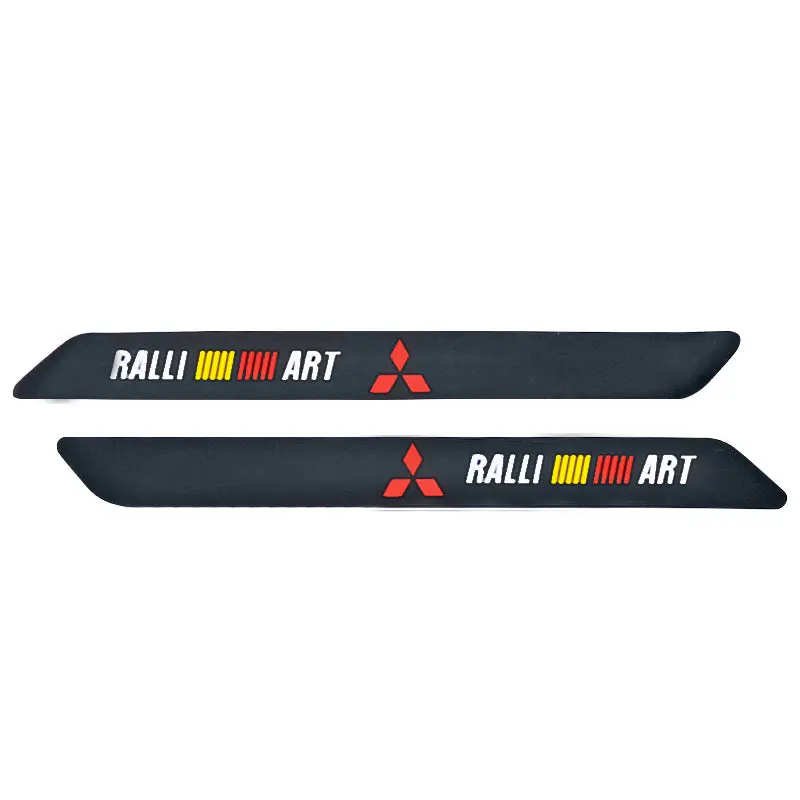 2Pcs Ralliart Carbon Fiber Front&Rear Bumper Protector 1