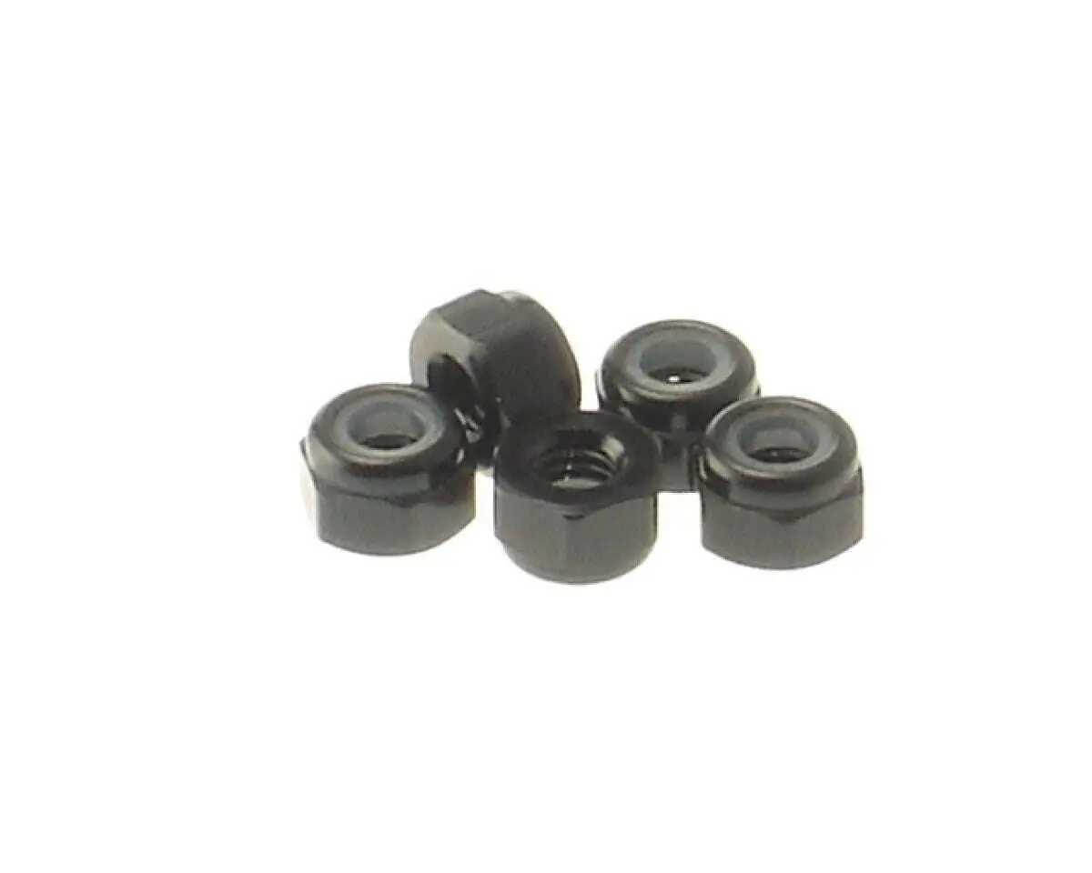 Hiro Seiko Alloy Nylon 3Mm Nut Black, 5Pcs 1