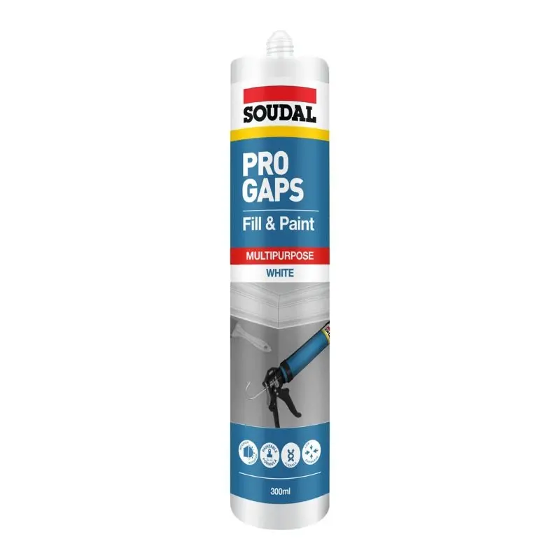 Soudal Pro Gaps Fill & Paint Gap Filler 300Ml 1