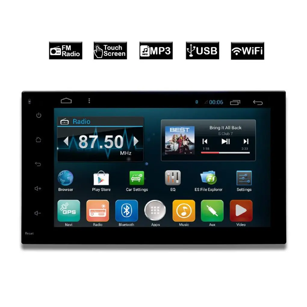 Toyota Android  Car Radio Stereo 7.2 Inch Capacitive Touch Screen High Definition 1024X600 1