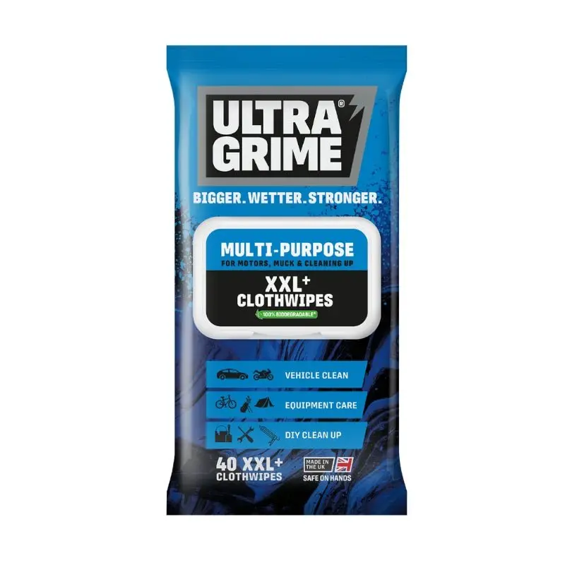 Ultragrime Life Xxl+ Multi-Purpose Cloth Wipes 40 Huge Wipes 1