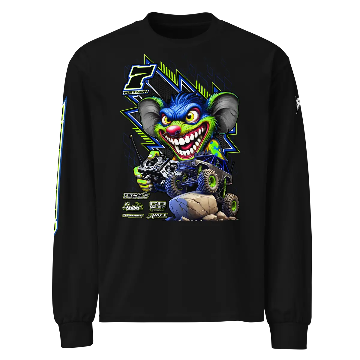 Custom Designed Men’S Premium Heavyweight Long Sleeve Tee For Rc Rock Crawling Enthusiasts! 1