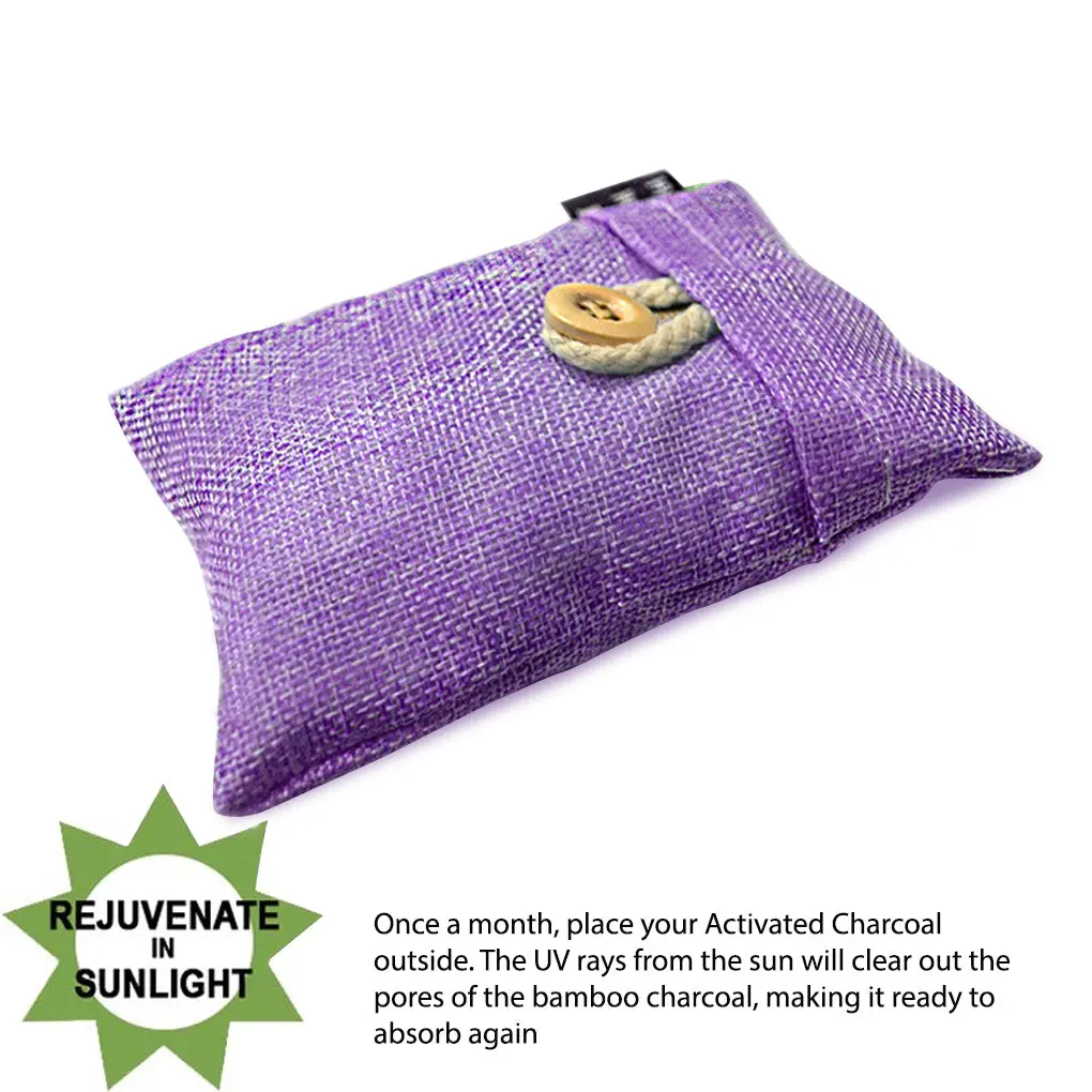 Bag Bamboo Activated Charcoal (Violet) 100% Natural & Chemical Free Moisture 1
