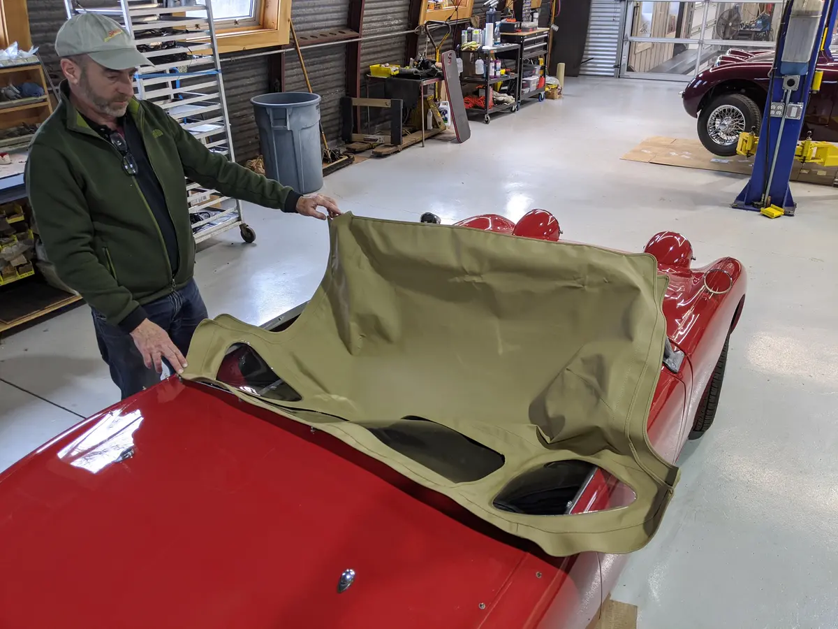 Bugeye Sprite Convertible Top With Zip-Down Window - Tan/Camel 1