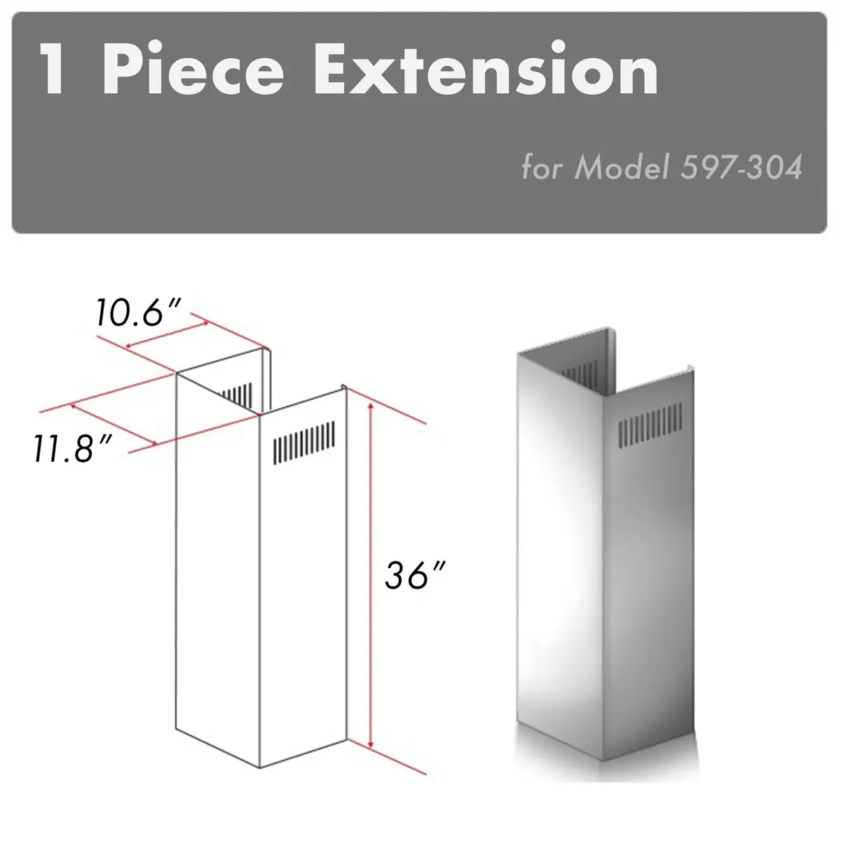 Z-Line Range Hood Accessories Model 1Pcext-597-304 1