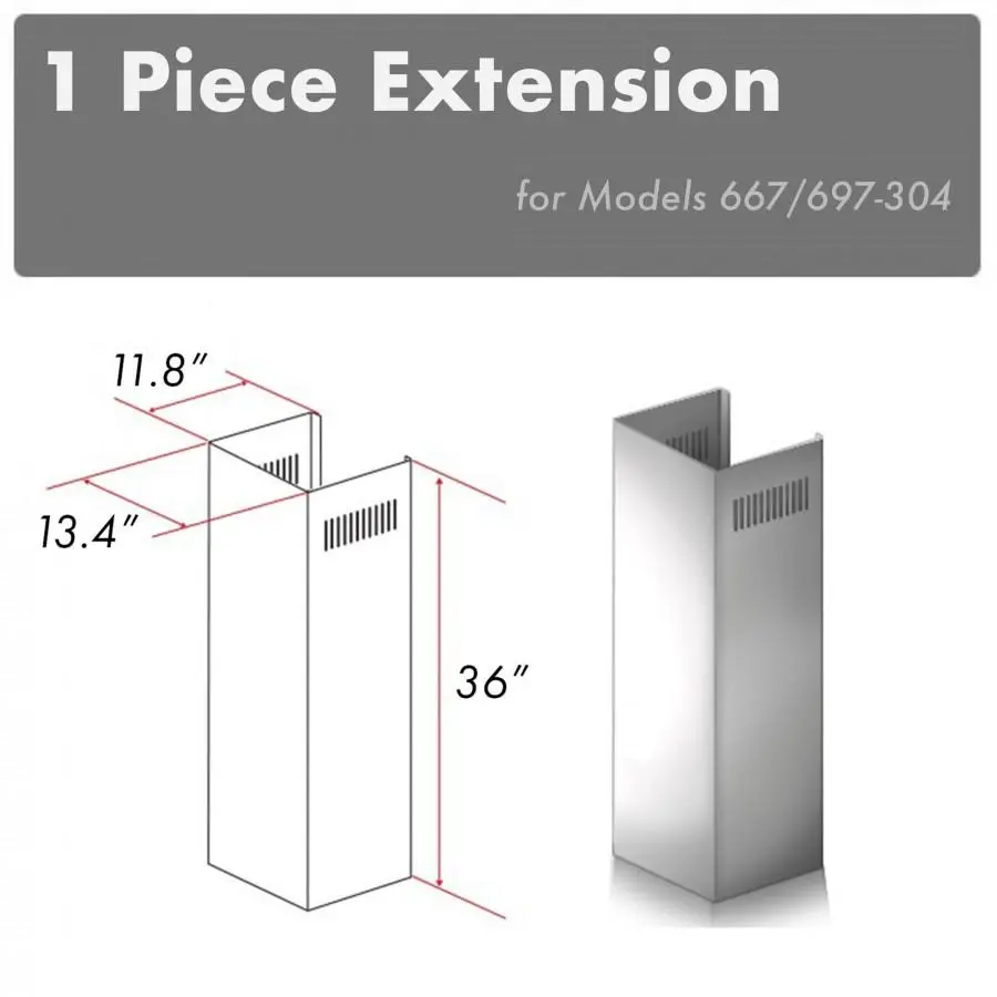 Z-Line Range Hood Accessories Model 1Pcext-667/697-304 1