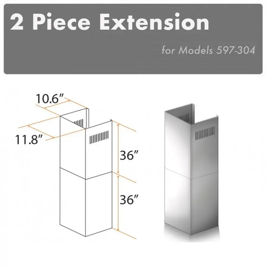 Z-Line Range Hood Accessories Model 2Pcext-597-304 1