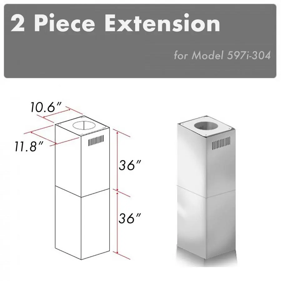 Z-Line Range Hood Accessories Model 2Pcext-597I-304 1