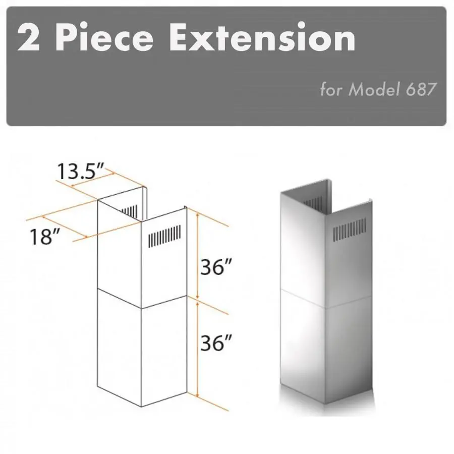 Z-Line Range Hood Accessories Model 2Pcext-687 1