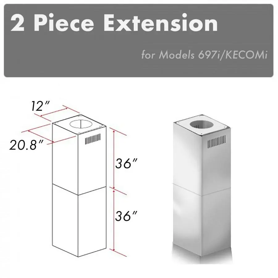 Z-Line Range Hood Accessories Model 2Pcext-697I/Kecomi 1