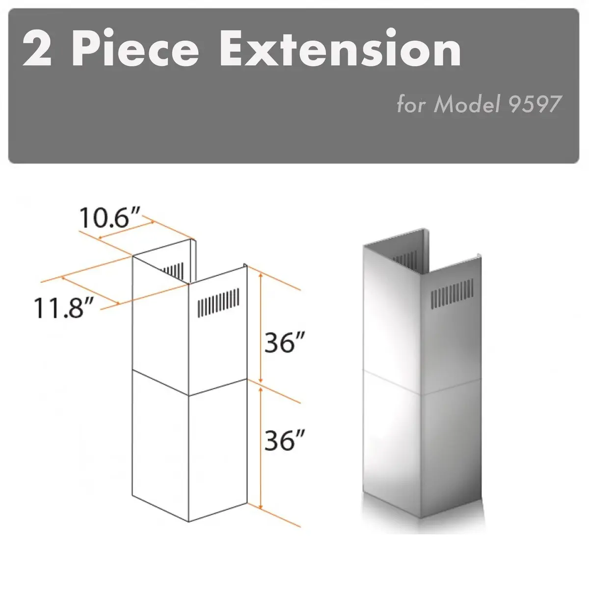 Z-Line Range Hood Accessories Model 2Pcext-9597 1