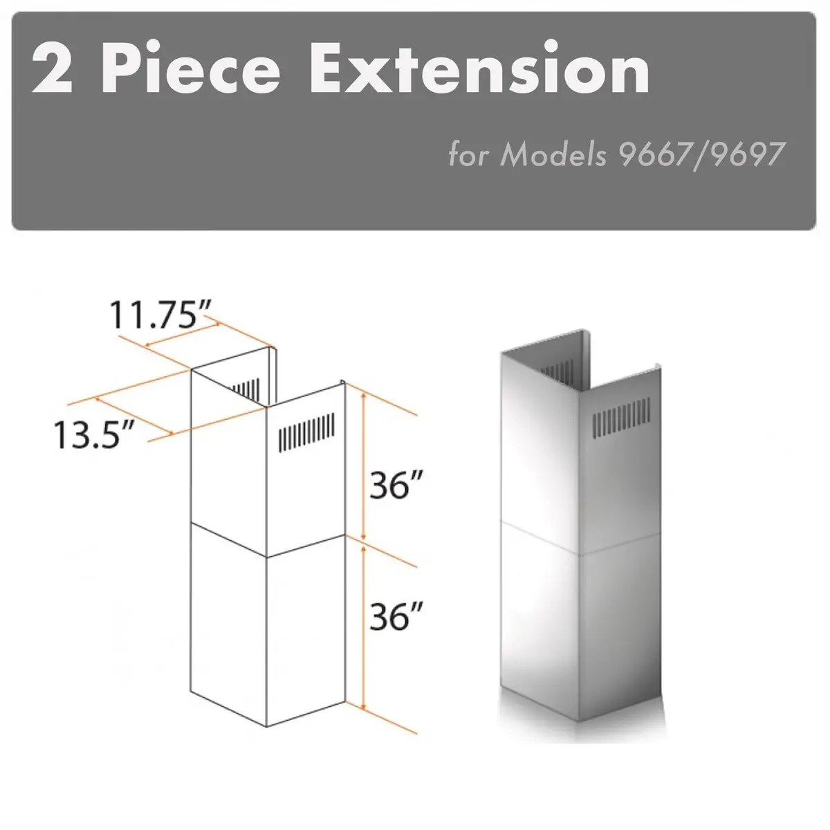 Z-Line Range Hood Accessories Model 2Pcext-9667/9697 1