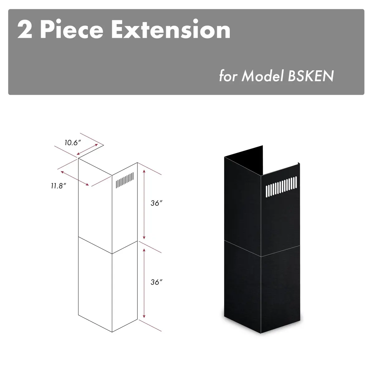 Z-Line Range Hood Accessories Model 2Pcext-Bsken 1