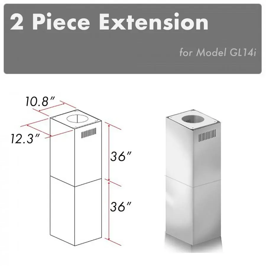 Z-Line Range Hood Accessories Model 2Pcext-Gl14i 1