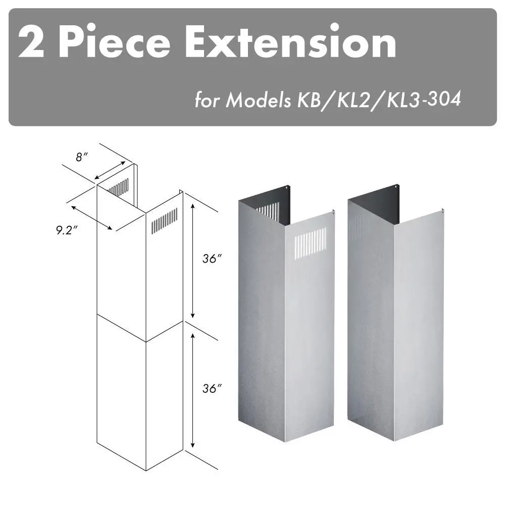 Z-Line Range Hood Accessories Model 2Pcext-Kb/Kl2/Kl3-304 1
