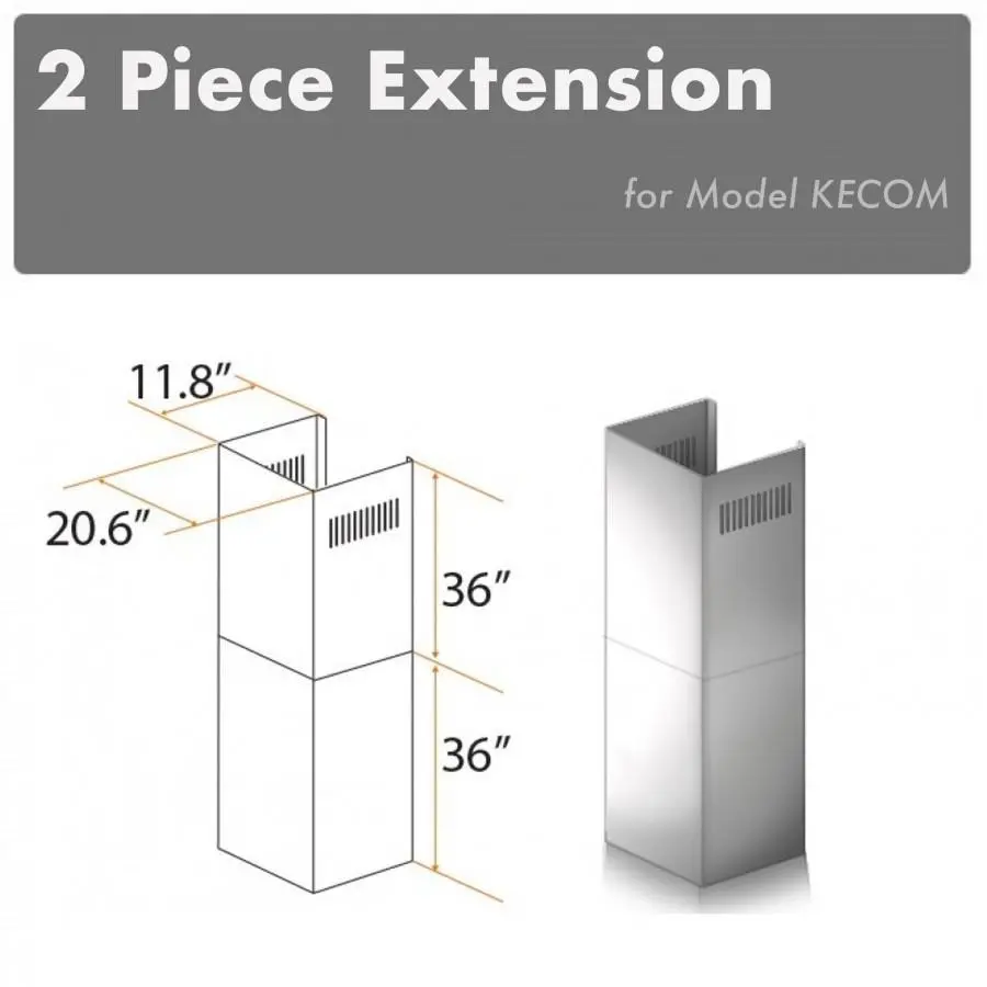 Z-Line Range Hood Accessories Model 2Pcext-Kecom 1