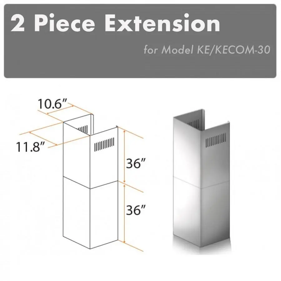 Z-Line Range Hood Accessories Model 2Pcext-Ke/Kecom-30 1