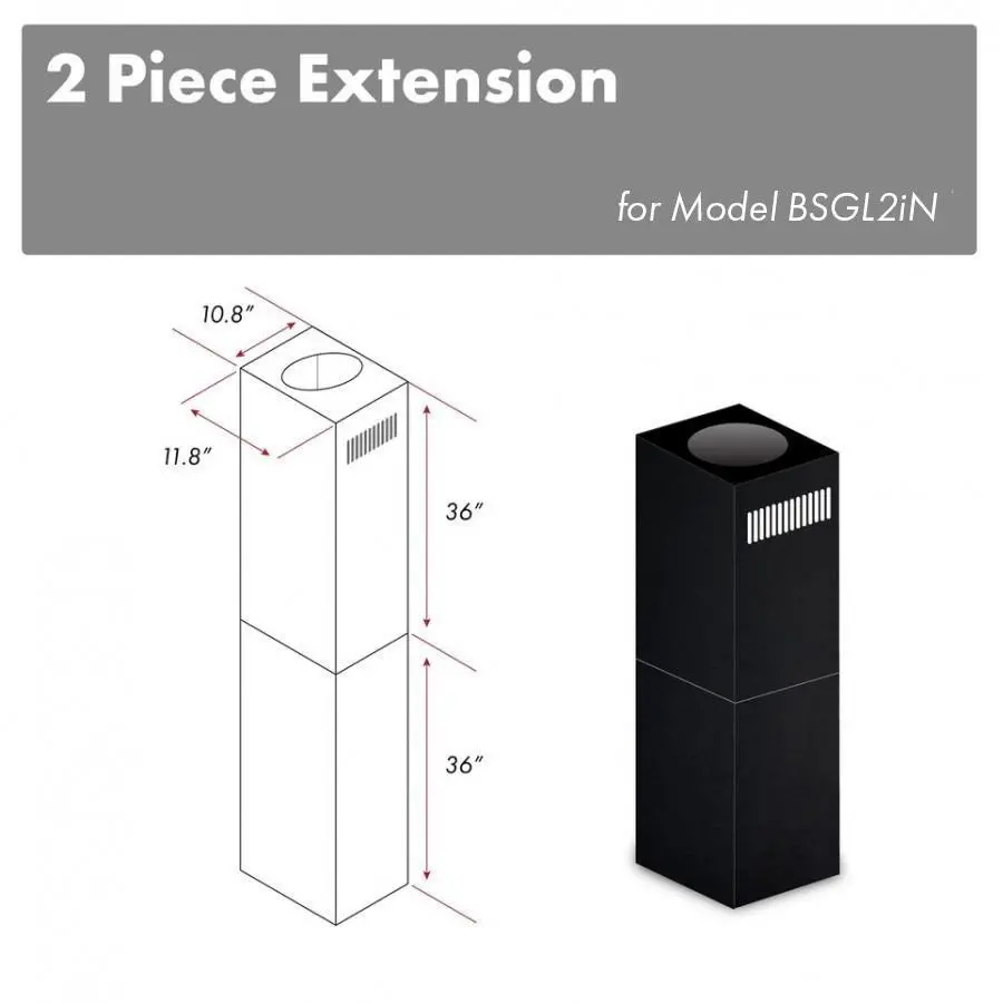 Z-Line Range Hood Accessories Model 2Pcext-Bsgl2in 1