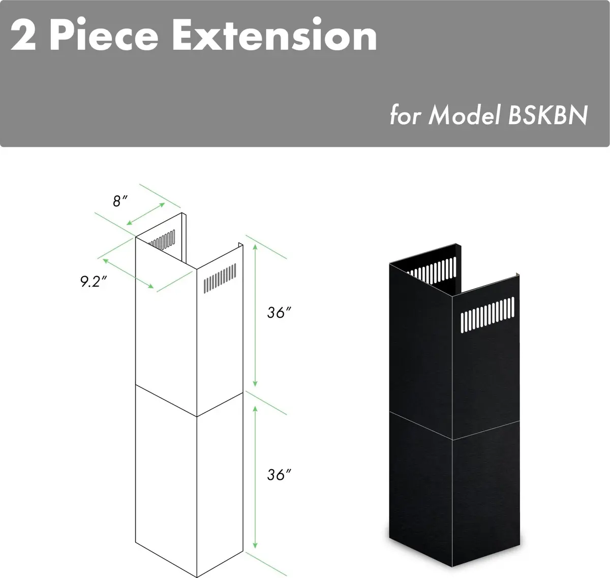 Z-Line Range Hood Accessories Model 2Pcext-Bskbn 1