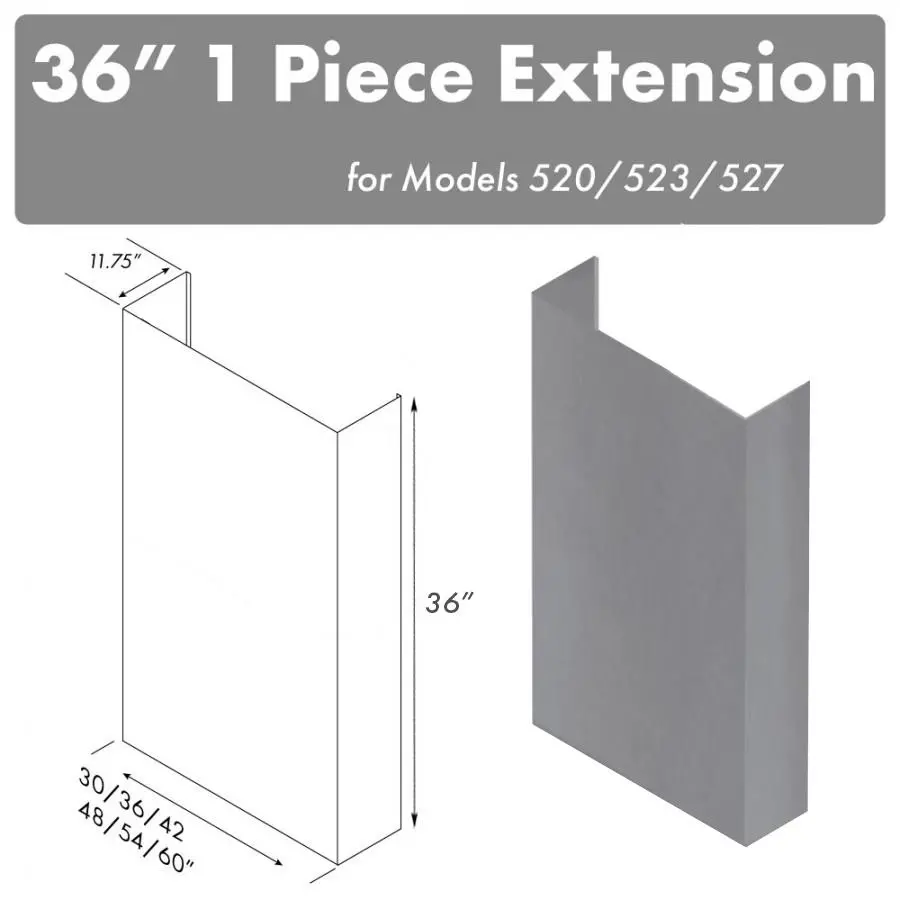 Z-Line Range Hood Accessories Model 520/523/527-48-3Ftext 1