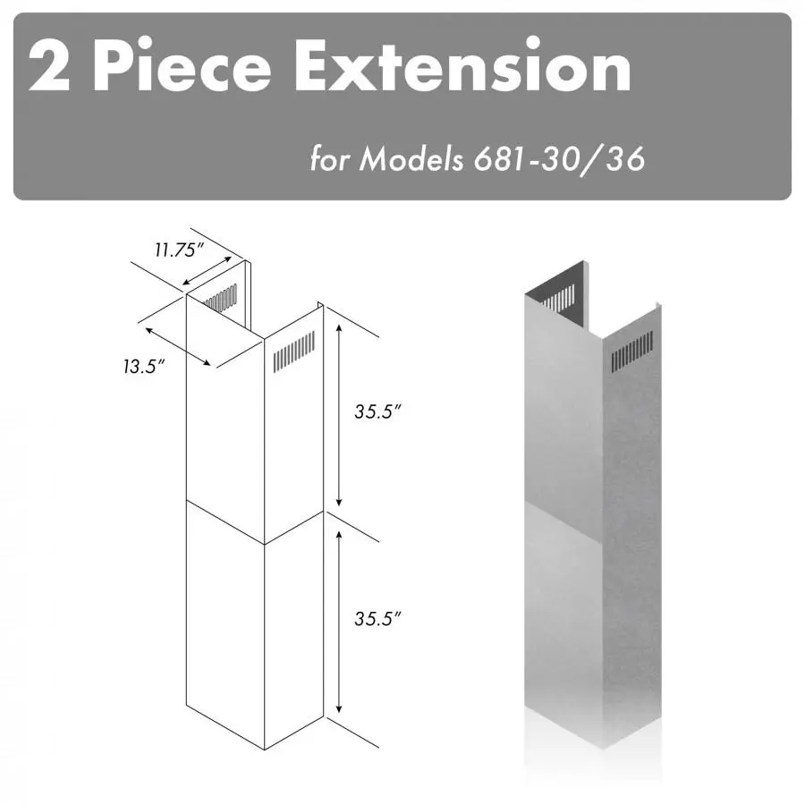 Z-Line Range Hood Accessories Model 2Pcext-681-30/36 1