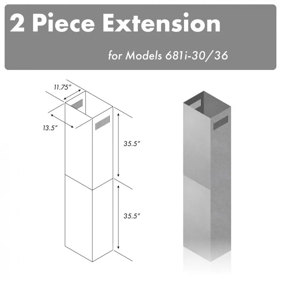 Z-Line Range Hood Accessories Model 2Pcext-681I-30/36 1