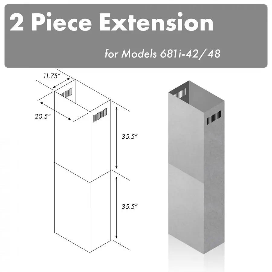 Z-Line Range Hood Accessories Model 2Pcext-681I-42/48 1
