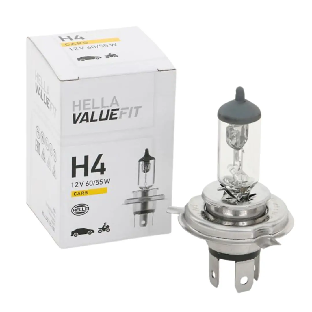 Headlight H4 Hella Value Fit Halogen Bulb 12V 60/55W 1