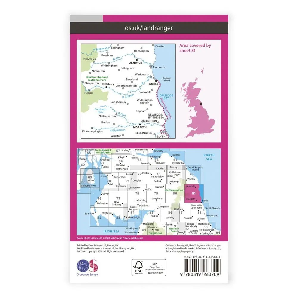 Os Landranger / Alnwick, Morpeth 2